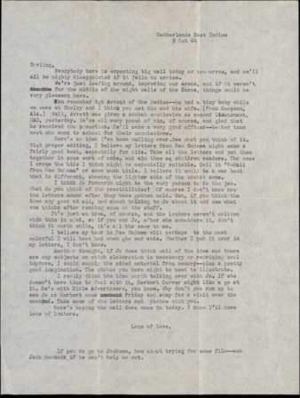 Letter from Capt. O. C. McDavid to Inez McDavid, 1944 October 9