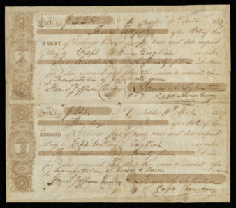 Two checks from James A. Sylvester