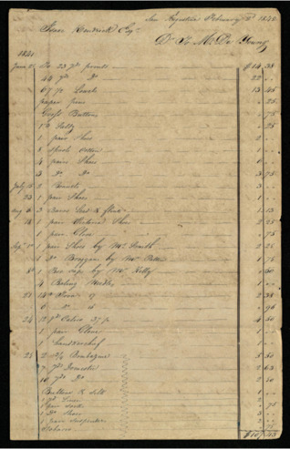 Bill from Michael De Young to Isaac Kendrick