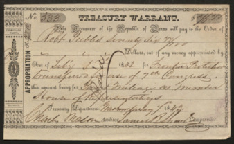 Treasury Warrant to Robert Peebles