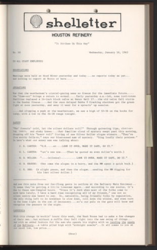 Shelletter, No. 68, January 16, 1963 