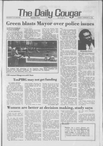 The Daily Cougar. Vol. 46, No. [97], February 22, 1980.