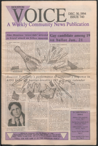 Houston Voice, No. 740, December 30, 1994