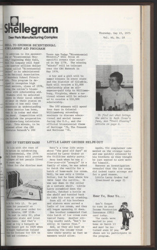 Shellegram, Vol. 40, No. [19], May 15, 1975