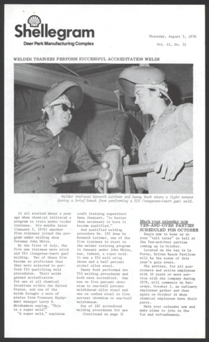 Shellegram, Vol. 41, No. 31, August 5, 1976