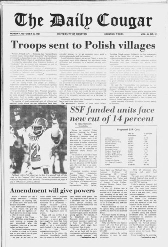 The Daily Cougar. Vol. 48, No. 39, October 26, 1981.