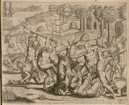 Spanier sampt etlichen München werden von Indianern gemetziget