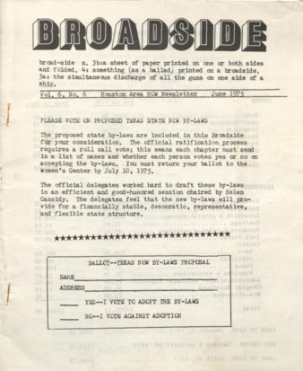 Broadside, Vol. 6, No. 6, June 1975