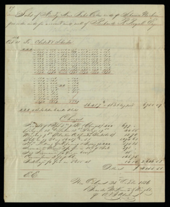 Account record for orders for bales of cotton