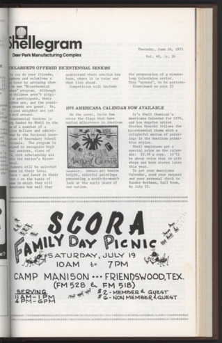 Shellegram, Vol. 40, No. [25], June 26, 1975