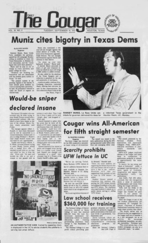 The Daily Cougar. Vol. 39, No. 9, September 19, 1972.