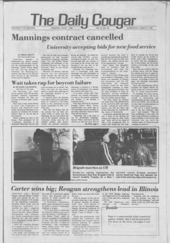 The Daily Cougar. Vol. 46, No. [109], March 19, 1980.