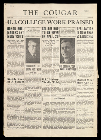The Cougar, Vol. 1, No. 1, April 6, 1928