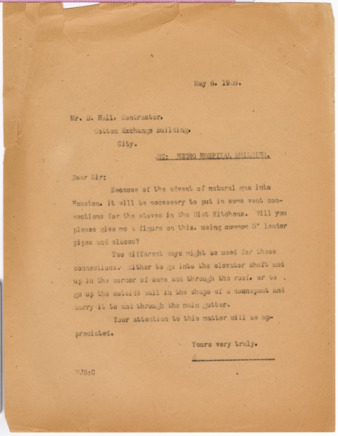 Letter from Maurice J. Sullivan to D. Hall, 1926 May 6