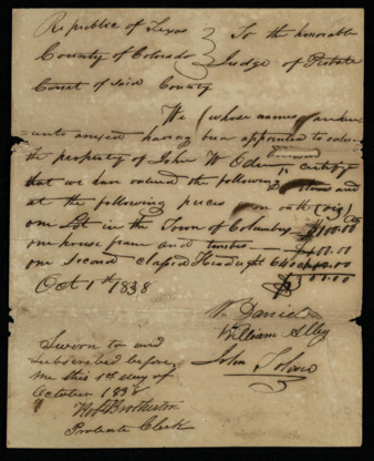 Inventory of the property of the estate of John W. Oden