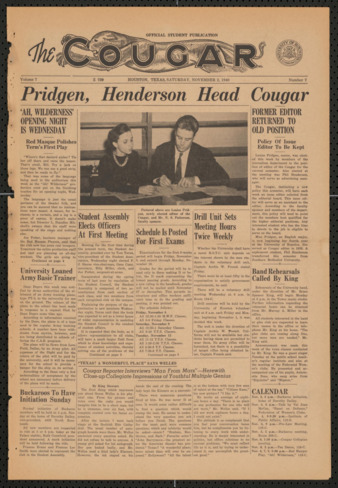 The Cougar, Vol. 7, No. 7, November 2, 1940