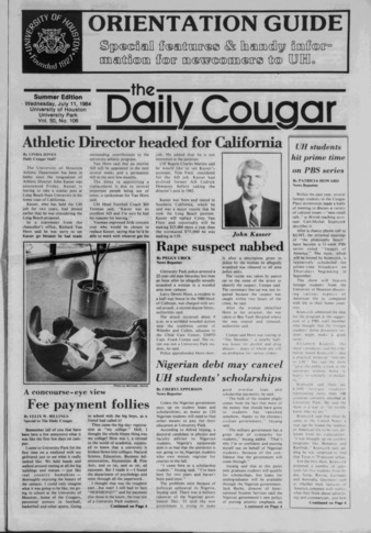 The Daily Cougar. Vol. 50, No. [114], July 11, 1984.