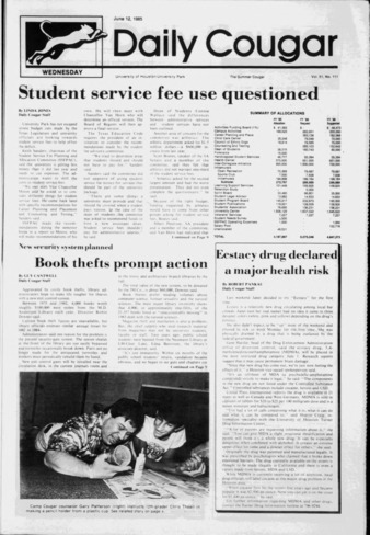 The Daily Cougar. Vol. 51, No. [112], June 12, 1985.