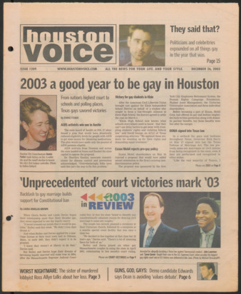 Houston Voice, No. 1209, December 26, 2003
