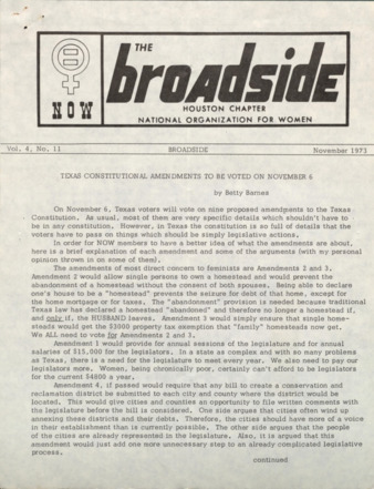 Broadside, Vol. 4, No. 11, November 1973