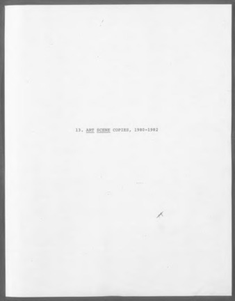 Houston Art Scene, 1979-1982