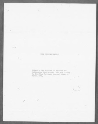 Correspondence to Nina J. Cullinan, 1974-1978