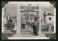 Outside the cemetery