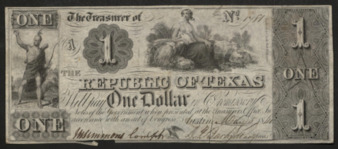 Republic of Texas, Monetary bill for $1