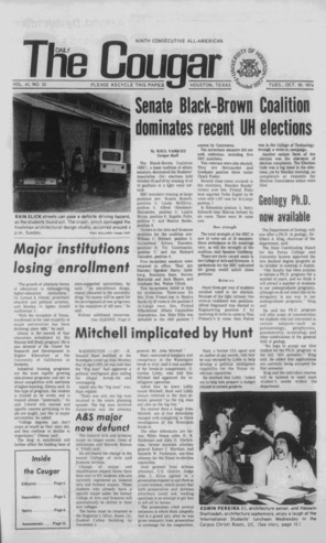 The Daily Cougar. Vol. 41, No. 33, October 29, 1974.