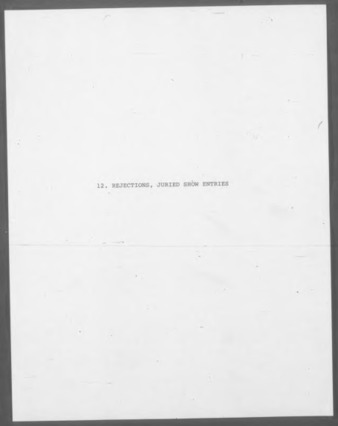 Bert L. Long, Jr.'s rejections, juried show entries