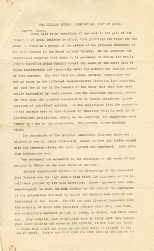 Documentation on women's suffrage amendment