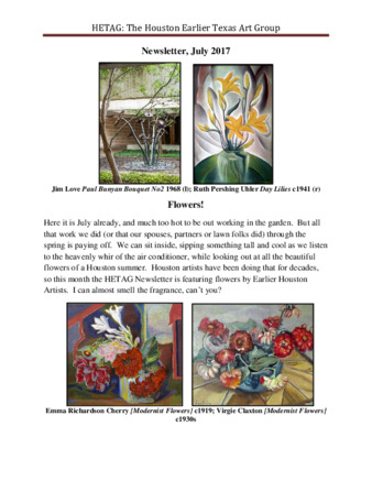HETAG: The Houston Earlier Texas Art Group Newsletter, No. 15, July 2017