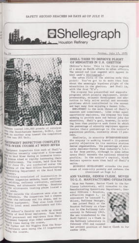 Shellegraph, No. 29, July 17, 1970