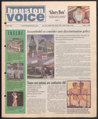 Houston Voice, No. 1075, June 1, 2001
