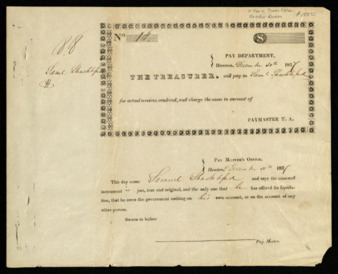 Pay certificate for Sam Shackleford