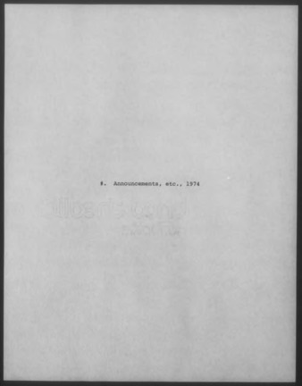 Mary Myart Malott Announcements, Clippings, Catalogues, 1974