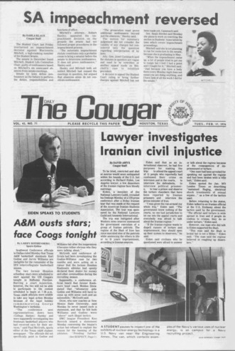 The Daily Cougar. Vol. 42, No. 71, February 17, 1976.