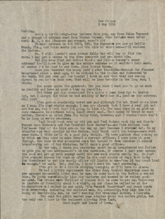 Letter from Capt. O. C. McDavid to Inez McDavid, 1944 May 2