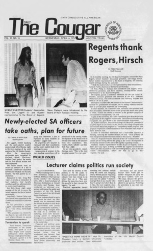 The Daily Cougar. Vol. 39, No. 94, April 4, 1973.