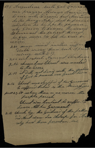 Handwritten notes accompanying manuscript journal, including schooling lessons entitled “Sea Voyage to Melbourne”