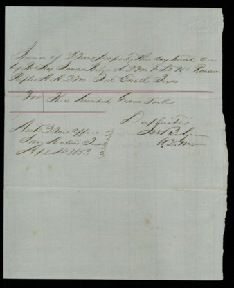 Invoice for quarter master property delivered to Fort Ewell