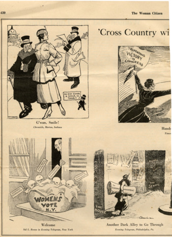 Suffrage political cartoon clippings, Woman Citizen