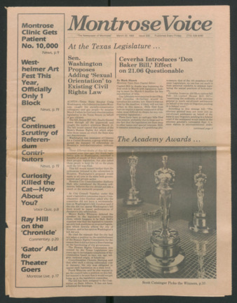 Montrose Voice, No. 230, March 22, 1985
