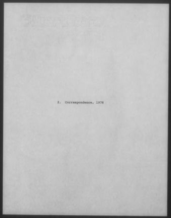 Mary Myart Malott Correspondence, 1978