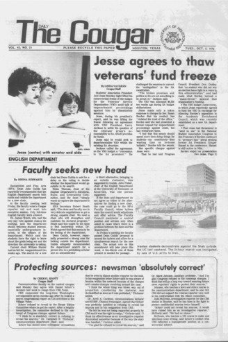 The Daily Cougar. Vol. 43, No. 21, October 5, 1976.