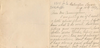 Letter from Mrs. D. G. Bliss to Mrs. Minnie Fisher Cunningham