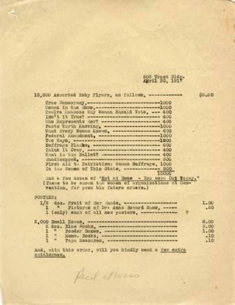 An Order Placed for Future Suffrage Conventions