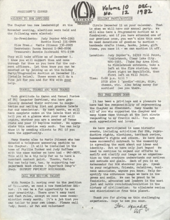 NOW News Bay Area Chapter, Vol. 10, No. 12, December 1982