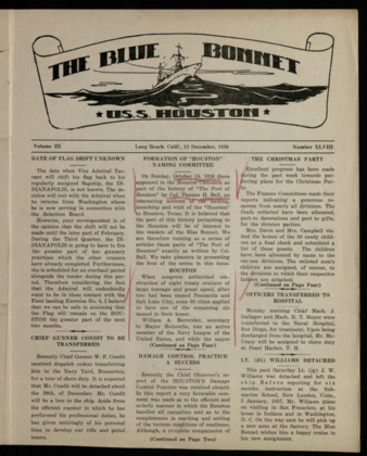 The Blue Bonnet, Vol. 3, No. 48,  December 12, 1936