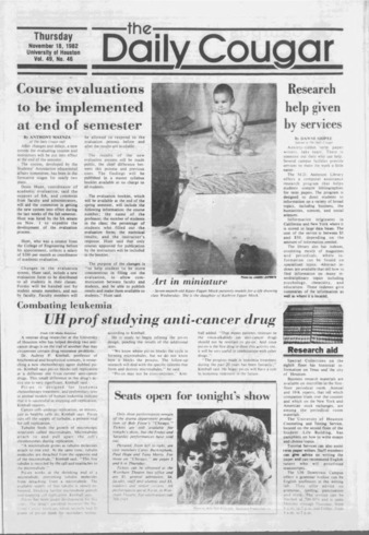 The Daily Cougar. Vol. 49, No. 46, November 18, 1982.
